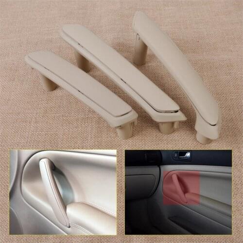 DWCX New 3pcs Beige Interior Door Pull Grab Handle With Trim Cover 3B0867180A 3B4867372 For VW Passat B5 1998 - 2003 2004 2005