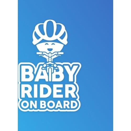 Baby Bike Rider on Board Racing Car Sticker Safety Windshield Bumper Premium Self-adhesive Murals S1402