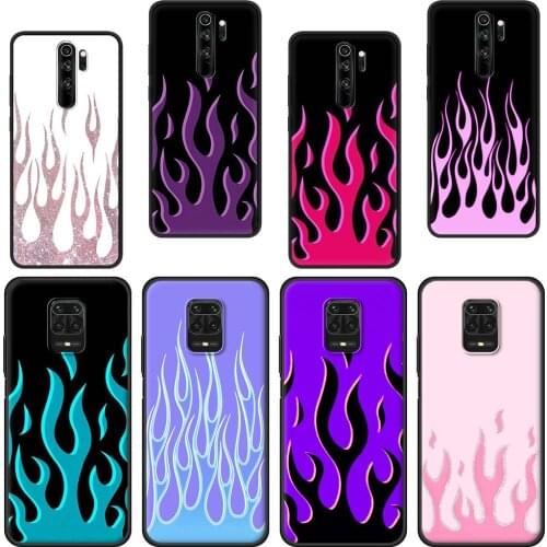 Cool Green Red Flame Fire Bumper Soft Silicone Phone Case for Redmi K40 Note 10 9S 8 Pro Max 9 7 8T 9C 9A 7A Cover Coque Cases