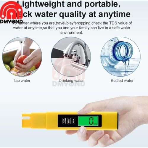 TDS Multifunctional Portable Water Quality Detector Backlight Three-in-one PH And TDS EC Temperature Test Pen