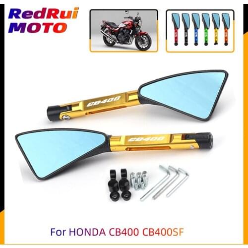 For HONDA CB400 CB 400 CB400SF Universal Motorcycle Accessories CNC Aluminum Rear View 8mm 10mm Rearview Side Mirror Laser Logo