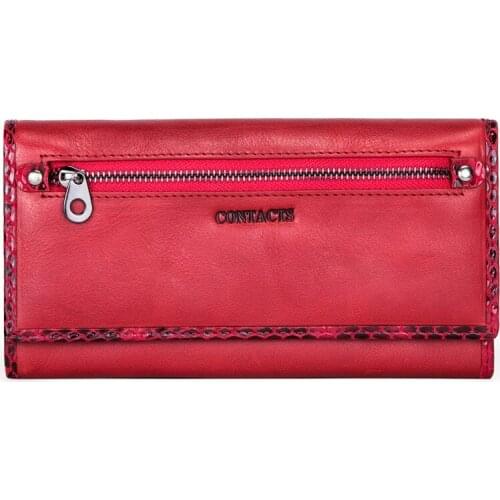 European and American leather womens purse first layer cowhide tri-fold womens clutch