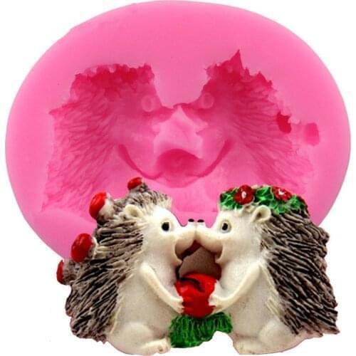 Liquid Silicone Fondant Mold Diy Chocolate Mold Handmade Cake Mold Cake Decoration Tools Pair Of Hedgehogs