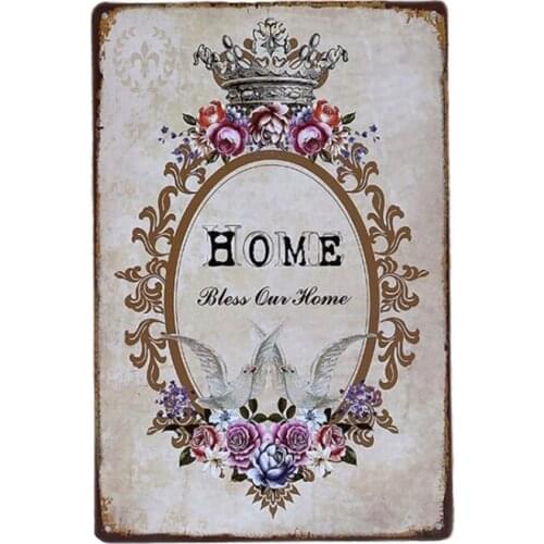 1 piece Home Sweet Home Bless Quotes Tin Plate Sign wall Room man cave Decoration Art Dropshipping Poster metal