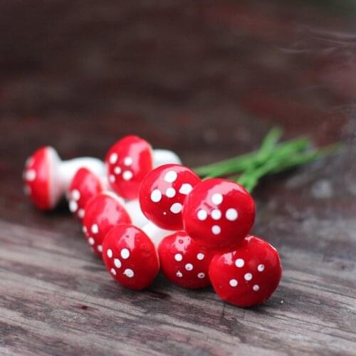 10 pcs Moss micro-landscape landscaping succulents flower pots gardening inserts flower inserts red foam mushrooms
