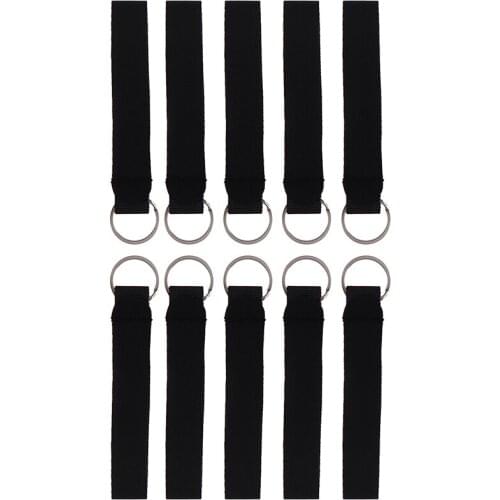 10Pcs Neoprene Wristlet Lanyards Strap Wristlet Keychain Wrist