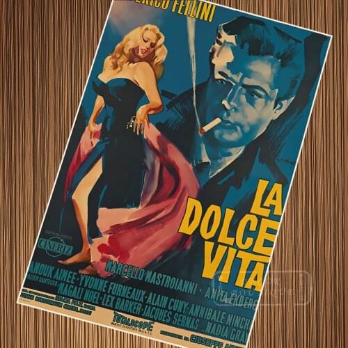 1960: La Dolce Vita Classic Movie Old Film Retro Vintage Poster Canvas Painting DIY Wall Paper Home Decor Gift
