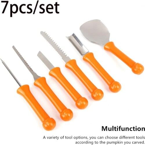 7pcs DIY Professional Pumpkin Decoration Cutting Tools Pumpkin Carving Tools Halloween Pumpkin Carving Cutters Set Carving Knife