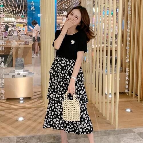 8012# Nursing Maternity Clothing Loose Stylish Floral Dress for Pregnant Women Pregnancy Nursing Dress