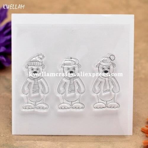 Bear Scrapbook DIY photo cards account rubber stamp clear stamp transparent stamp 8.8x8.8cm KW7080102