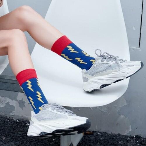 Anewmorn Autumn Winter Cotton Cartoons Trendy Womens Socks Cute Animal Bat Zebra Female Sukka Ins Trend Casual Female Sokken