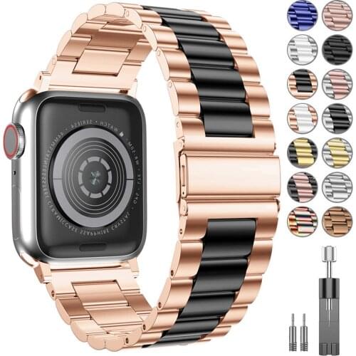 Stainless Steel Wristband Bracelet for apple watch band 44 mm Iwatch series 5 4 3 2 1 accessories 42MM 38MM 40MM belt Loop strap