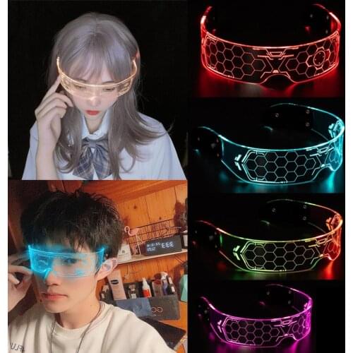 Beehive Colorful Luminous Glasses LED Visor DJ Eyeglasses For Bar KTV Christmas Birthday New Year Indie Glow Party Decorations