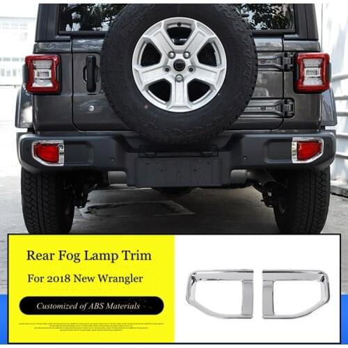 For 2018 2019 Jeep Wrangler JL Rear Fog Lamp Cover ABS Light Trim Frame Exterior Car Styling Decoration Accessories
