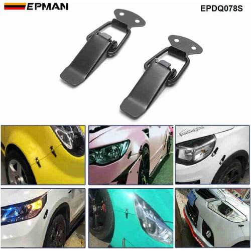 EPMAN For JDM Sport Lockable Toggle Fastener Quick Release Fastener Catch Clip Car Front Trunk Bumpers Lock & Hatch Lip EPDQ078S