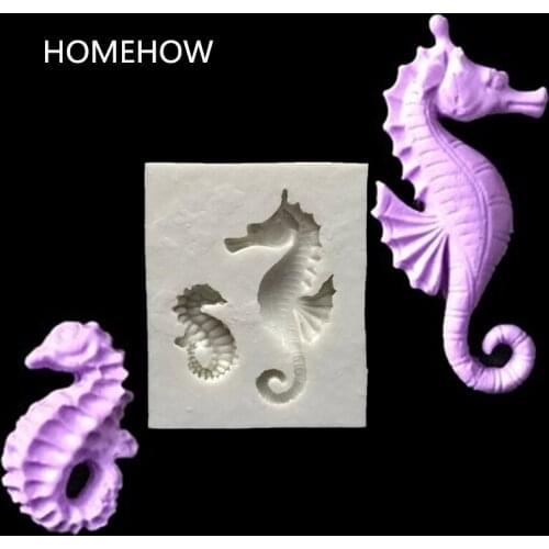 Homehow 1PC/Lot Vivid Hipppocampus Seahorse Silicone Cake Mold Kitchen Baking Cupcake Cake Decorating Mold Seahorse Candy Mold