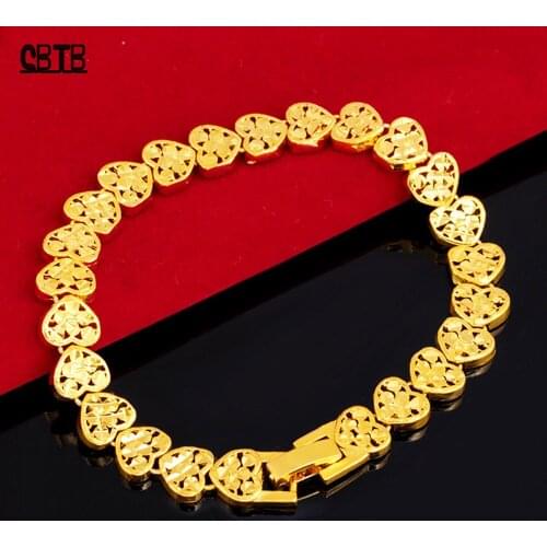 Exquisite Peach Heart-shaped Female Jewelry Muslim Boutique Couple Fashion Bracelet Accessories Valentines Day Gift Wholesale