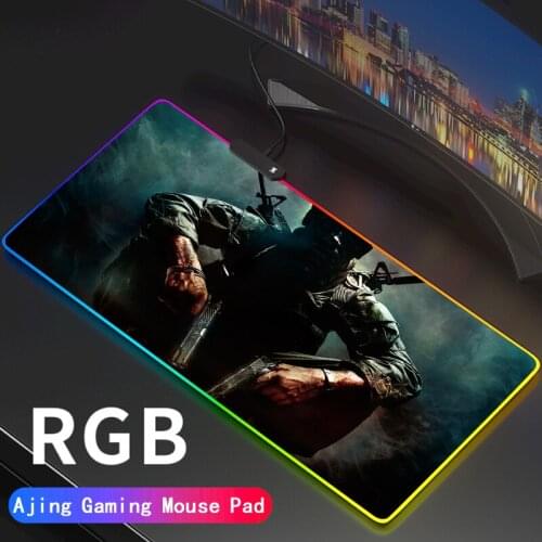 COD Mouse Pad Cool Mouse Pad Rgb Led Call of Duty Notbook Gamer Laptops Mousepad Backlit Mat Gamer Decoration Wot Rug