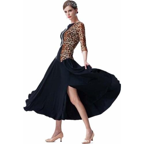 M-19315 International Standard Ballroom Training Dress Women Waltz Dress Dance Wear Modern Dance Costume Flamenco Practice Dress