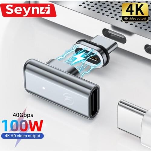 SeynLi 100W Usb C To Type C Magnetic Cable Adapter Fast Charging Type C Magnet Converter Usb C Connector For Macbook Pro Samsung