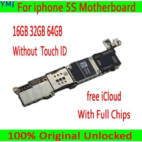 100% Original unlocked for iphone 5S Motherboard Without Touch ID/With Touch ID,for iphone 5S Logic boards,16gb / 32gb / 64gb