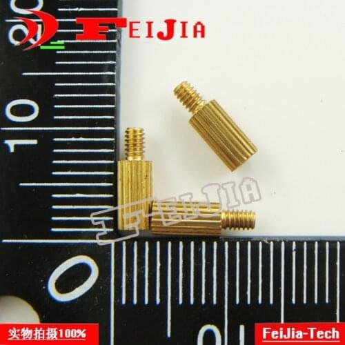 50PCS M2*6+3 Monitoring security copper pillars M2 6mm knurled Hardware Fasteners Bolts