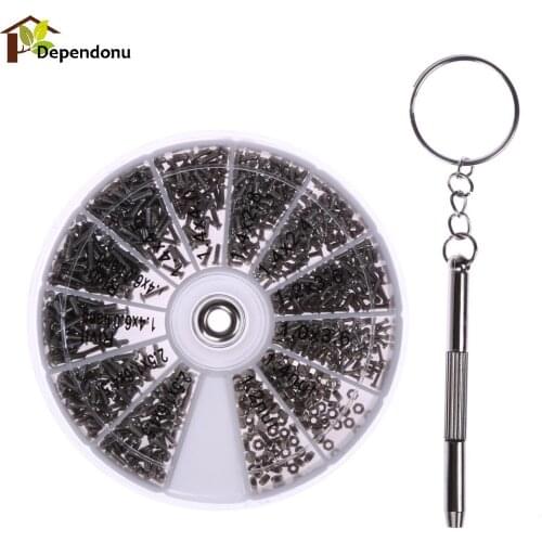 600pcs/Set Stainless Steel Screw Set Small Screws Nuts Assortment Kit M1 M1.2 Screwdriver Repair Tool for Watch Glassess