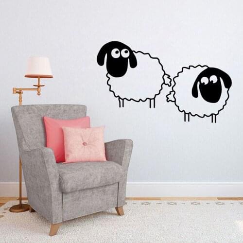 Funny Sheep Wall Stickers Home Decor Vinyl Art Murals Kids Children Room Decoration Wall Decal Nursery Wallpaper Poster
