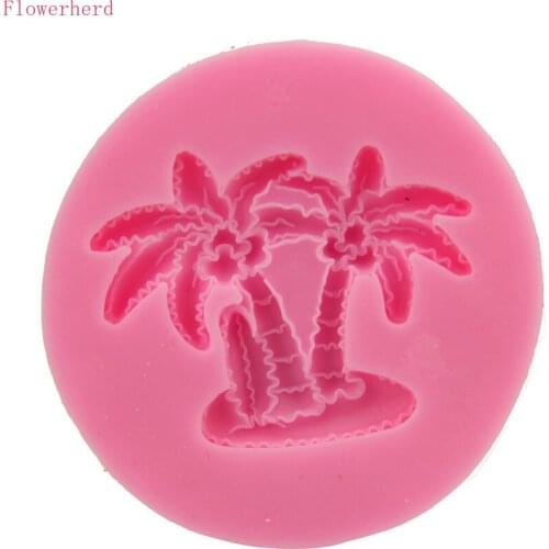 New Silicone Mold Soap Tropical Coconut Tree Cake Mold DIY Fondant Tool Ice Tray Mold Soap Mold Cake Decorating Chocolate Mold