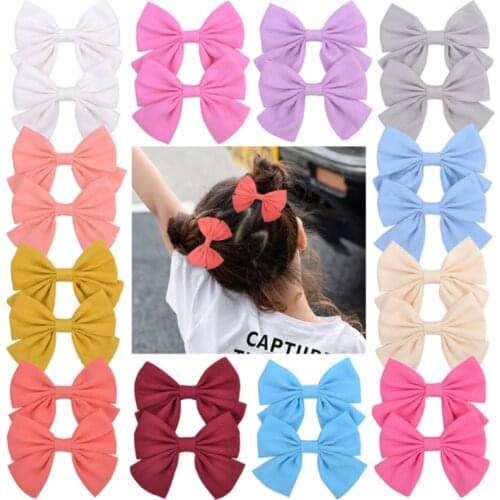 2021 New 2 Pcs Baby Floral Bow Hairpin Student Hairpin Printing Two-piece Headdress Hair Accessory Set