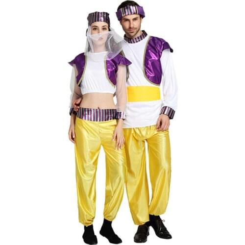 New Aladdin and the magic lamp Aladin& Jasmine Princess Cosplay Costumes Adult/Women/Grils Stage & Dance Family Clothes Suit