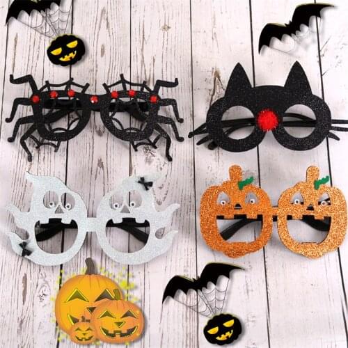 Halloween Party Glasses Childrens Spider Pumpkin Skull Hand Trick Party Decorations Carnival Glasses Decorations