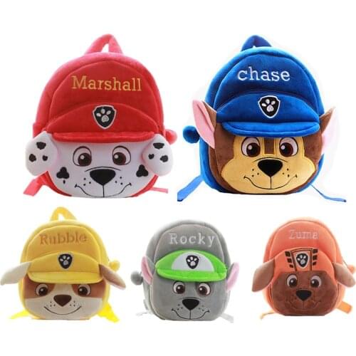 Paw Patrol Dogs Plush Backpack Chase Marshall Cartoon Skye Figures School Bag In Kindergarten Puppy Patrol Children Picnic Gifts