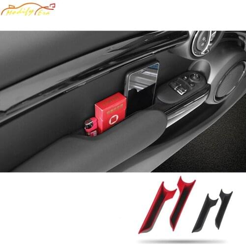 Car Interior Side Front Door Handle Armrests Storage Barrel Box ABS Tray Holder For Mini Cooper F55 F56 Car Styling Accessories