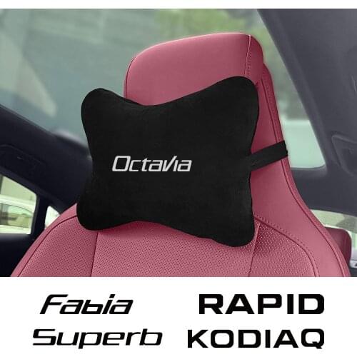 Car Seat Headrest Neck Pillows For Skoda Octavia Fabia Rapid Superb Kodiaq Scala Karoq Citigo Kamiq Roomster Car Accessories