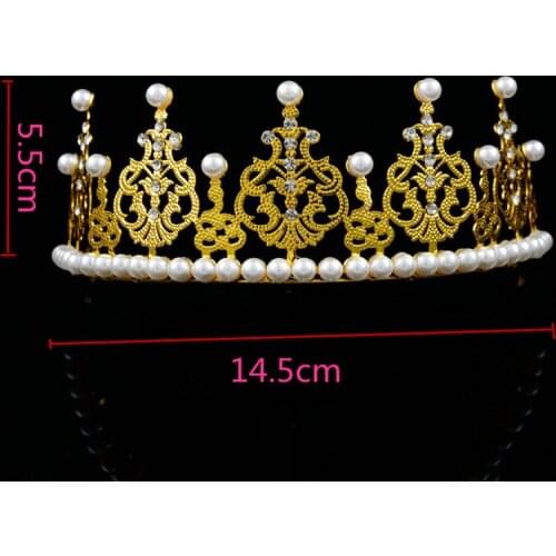 Party Beautiful Pearl Crown Simple Elegant Headdress For Kids Girl Children Wedding Birthday