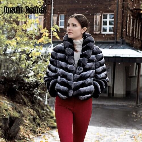 Luxury Short Version Warm Outwear Comfortable Women Coat With Pockets Thickening Natural Real Rex Rabbit Fur Monteau Femme Hiver