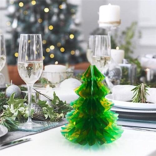 Christmas Party Window Christmas Party Decoration Symphony Green Neon Film Paper Christmas Tree Pendant abc319