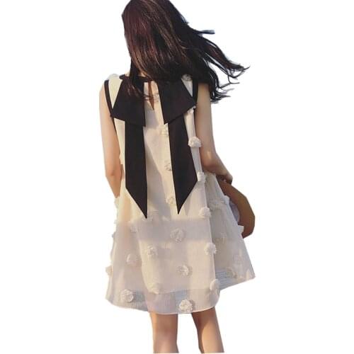 French Floral Dress Women Sexy Sleeveless Chiffon Mini Dress Summer Korean Style Fairy Dress New 2021 A28