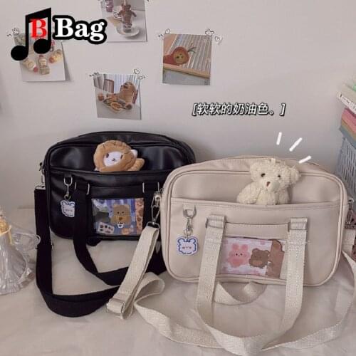Women shoulder bag handbag girl student jk uniform backpack commuter bag Japanese Cartoon cosplay commuting bag Backpack ita bag