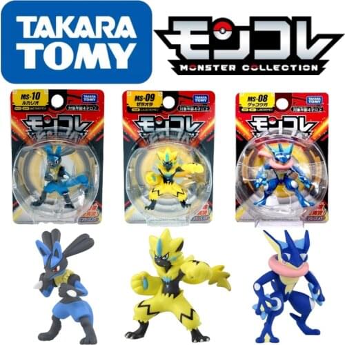 TOMY MS-08 09 10 Pokemon Figures Popular Combination Lucario Greninja Zeraora Toys High-Quality Exquisite Appearance Gifts