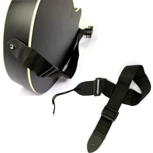 Universal Guitar Strap Adjustable Black Nylon Guitar Belt w/PU Leather Ends for Folk Wooden Classical Acoustic Electric Guitar