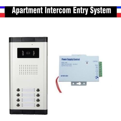 8 Units apartment video door phone intercom system apartment intercom system color wired video door phone intercom system