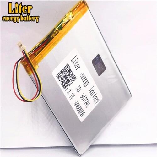 1.0MM 3pin connector 347594 3.7v 4000mah polymer lithium ion Battery Replacement Tablet PC Battery for tablet pc 7 inch