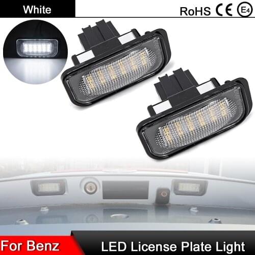1 Pair For Benz C-Class W203 CLK A209 CLK-Class W209 C209 SL-Class R230 Chrysler White LED License Plate Light Number Plate Lamp