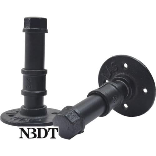 2Pcs/Lot Black Wooden 3CM 5CM Thick Handrail Wall Mount Bracket G3/4" Flange Water Pipe Vintage Style