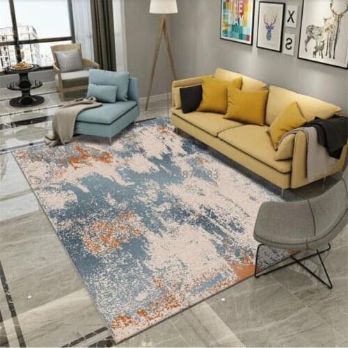 200*300cm Fashion Modern Abstract Old Blue Orange Watercolor Oil Painting Kitchen Living Room Bedroom Bedside Carpet Floor Mat