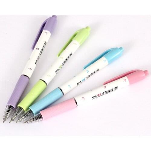3PCS Factory straight students stationery heat transfer pattern ball point pen 5672 plastic press 0.5MM ball pen