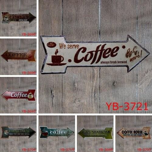 45X16CM/ antique retro metal tin sign direction arrow bar coffee gas station Iron painting poster craft vintage home decoration