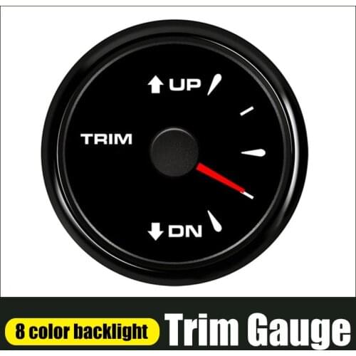 52mm Trim Gauge Meter For Inboard Outboard Engine 0-190 ohm with Backlights UP-DN Electric Trim Level Gauge